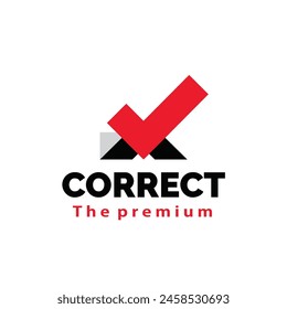 Ilustración vectorial de un icono de logotipo de cheque simple, adecuado para las empresas constructoras que priorizan la confianza