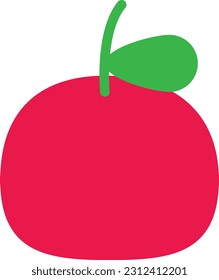 Vektorgrafik einer einfachen Kinderzeichnung eines Apfels.