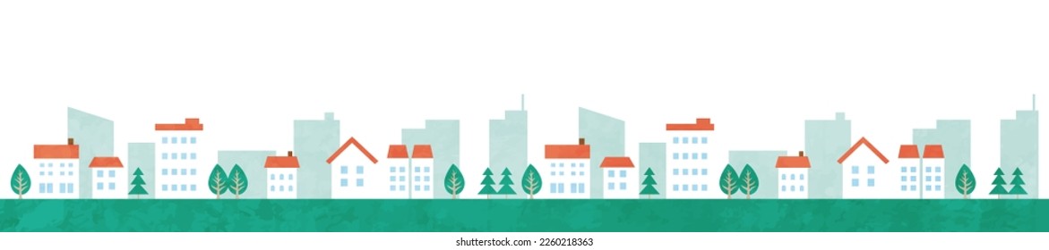 Vector illustration of a simple cityscape.