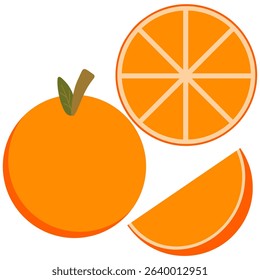 vector illustration of simple and clean orange fruits