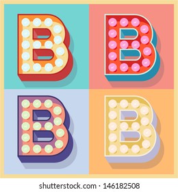 Vector illustration of simple and clear flat lamp alphabet. Letter b