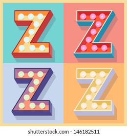 Vector illustration of simple and clear flat lamp alphabet. Letter z