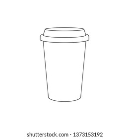 Vector Illustration Simple Coffee Cup Lineart Stock Vector (Royalty ...