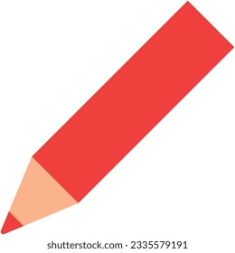 Ilustración vectorial del lápiz de color simple (rojo)