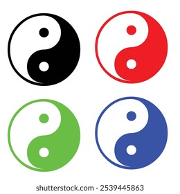 vector illustration of a simple colorful yin yang symbol.