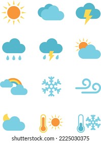 Ilustración de vectores - Elementos de pequeño icono del clima universal, simples y de uso común