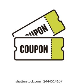Ilustración vectorial de icono de billete de Cupón simple
