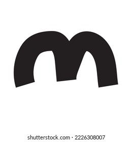 vector illustration of a simple crow. childhood painting. form the font m.