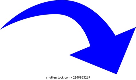 Vector Illustration Of A Simple Curved Downward Arrow