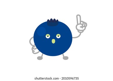 Vector illustration of simple and cute blueberry character to point