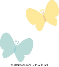 Ilustración vectorial de una simple mariposa linda.