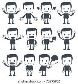 Vector illustration of a simple cute characters for use in presentations, manuals, design, etc.