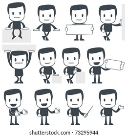 Vector illustration of a simple cute characters for use in presentations, manuals, design, etc.