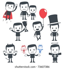 Vector illustration of a simple cute characters for use in presentations, manuals, design, etc.