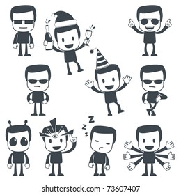 Vector illustration of a simple cute characters for use in presentations, manuals, design, etc.