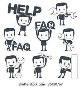 Vector illustration of a simple cute characters for use in presentations, manuals, design, etc.