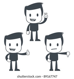 Vector illustration of a simple cute characters for use in presentations, manuals, design, etc.