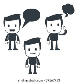 Vector illustration of a simple cute characters for use in presentations, manuals, design, etc.
