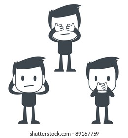 Vector illustration of a simple cute characters for use in presentations, manuals, design, etc.