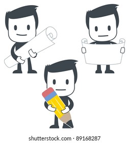 Vector illustration of a simple cute characters for use in presentations, manuals, design, etc.