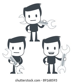 Vector illustration of a simple cute characters for use in presentations, manuals, design, etc.