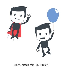 Vector illustration of a simple cute characters for use in presentations, manuals, design, etc.