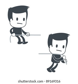 Vector illustration of a simple cute characters for use in presentations, manuals, design, etc.