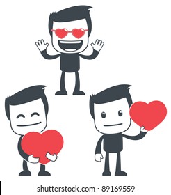 Vector illustration of a simple cute characters for use in presentations, manuals, design, etc.