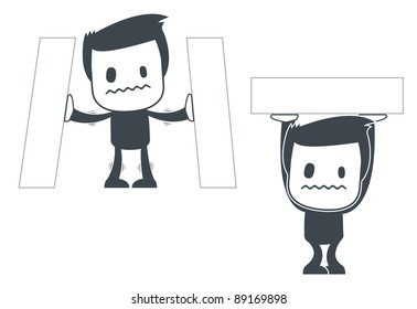 Vector illustration of a simple cute characters for use in presentations, manuals, design, etc.