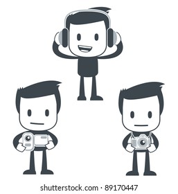 Vector illustration of a simple cute characters for use in presentations, manuals, design, etc.