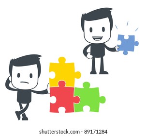 Vector illustration of a simple cute characters for use in presentations, manuals, design, etc.