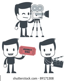 Vector illustration of a simple cute characters for use in presentations, manuals, design, etc.