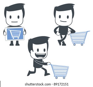 Vector illustration of a simple cute characters for use in presentations, manuals, design, etc.