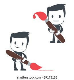 Vector illustration of a simple cute characters for use in presentations, manuals, design, etc.