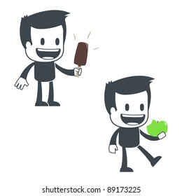 Vector illustration of a simple cute characters for use in presentations, manuals, design, etc.