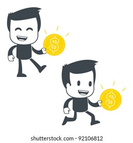 Vector illustration of a simple cute characters for use in presentations, manuals, design, etc.