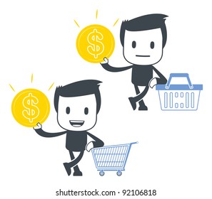 Vector illustration of a simple cute characters for use in presentations, manuals, design, etc.