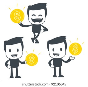 Vector illustration of a simple cute characters for use in presentations, manuals, design, etc.