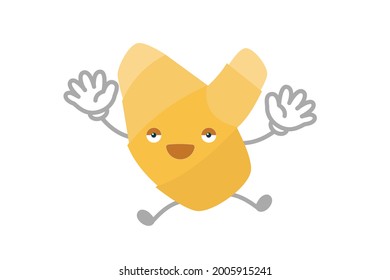 Vector illustration of a simple and cute ginger character to jump