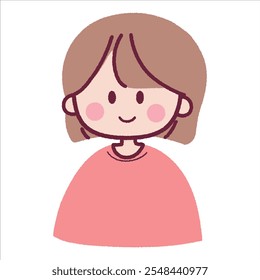 Ilustración vectorial de simple chica linda