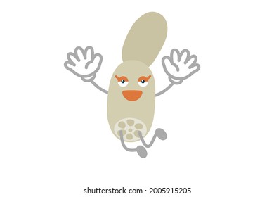 Vector illustration of simple and cute lotician characters to jump
