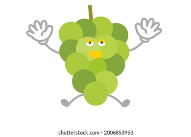 Vector illustration of a simple and cute muscat character to jump