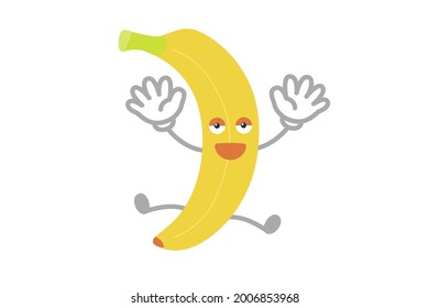 Vector illustration of simple and cute peach character to jump