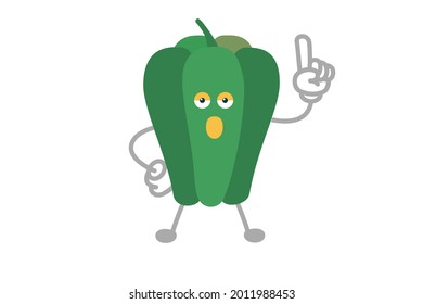 Ilustración vectorial del personaje de pimientos simples y lindos