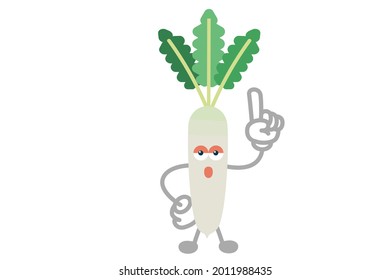 Ilustración vectorial de un personaje radical simple y lindo a señalar
