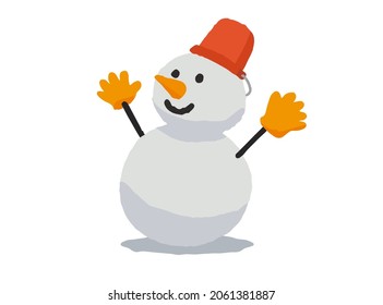 Vector illustration of a simple and cute snowman
