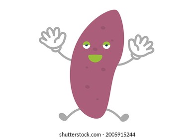 Vector illustration of a simple and cute sweet potato character