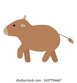Vector illustration of a simple cute walking cow.
