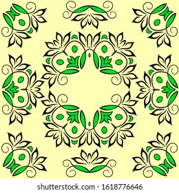 Vector illustration of a simple decorative floral pattern allover floral pattern