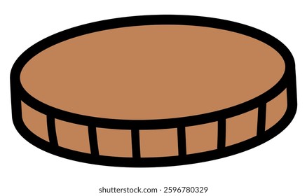Vector illustration of a simple deformed coin